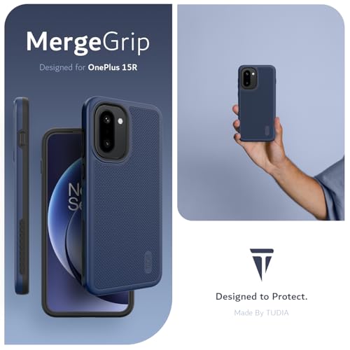 TUDIA MergeGrip Designed for OnePlus 15R Case 5G (2026) - [Military Grade Drop Tested] Dual Layer Shockproof Slim Rugged Tough Protective Phone Cases Cover (Indigo Blue) - color: Indigo Blue