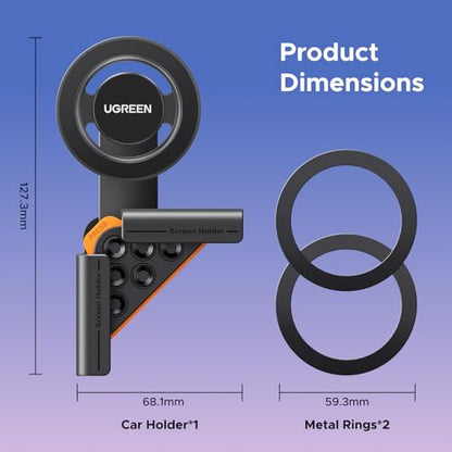 UGREEN Tesla Phone Mount with Strongest Magnet Power, Fully Adjustable View