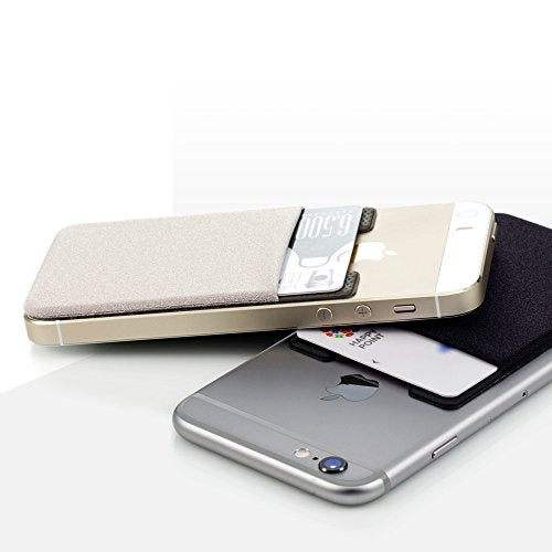 Sinjimoru Cell Phone Wallet Stick on, Adhesive Card Holder, Black 3 Pack - color: 3Pack Black