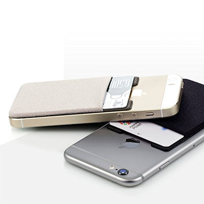 Sinjimoru Cell Phone Wallet Stick on, Card Holder for Back of Phone, Navy - color: Navy