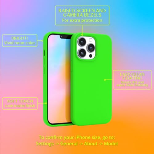 FELONY CASE - iPhone 14 Pro Case - Neon Green Silicone Phone Cover | Liquid Silicone with Anti-Scratch Microfiber Lining, 360° Shockproof Protective Case for Apple iPhone 14 Pro - color: Neon Green, size: iPhone 14 Pro