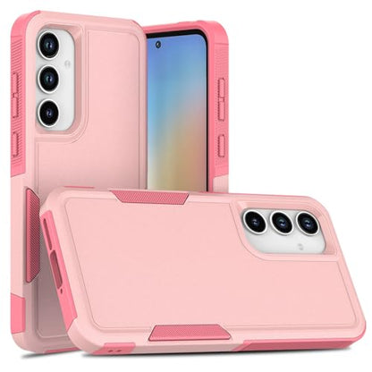 for Samsung Galaxy A35 5G Case: Dual Layer Protective Heavy Duty Cell Phone Cover Shockproof Rugged with Screen Protector - Military Protection Bumper Tough - Samsung Galaxy A35 5G 2024, Pink - color: Pink (PC) + Pink (TPU)