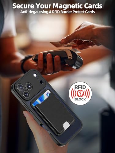 TopMade for iPhone 17 Pro Case with Mag-Safe Wallet, 4 Cards Holder Black - color: Black, size: iPhone 17 Pro