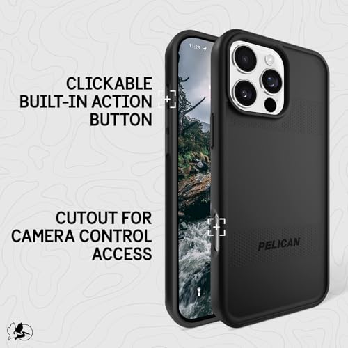 Pelican Protector iPhone 16 Pro Max Case - Rugged MagSafe Phone Case -Black | Magnetic Phone Case w/16ft Military-Grade Drop Protection - Anti-Scratch, Heavy Duty Phone Cover for iPhone 16 Pro Max - color: Black - P