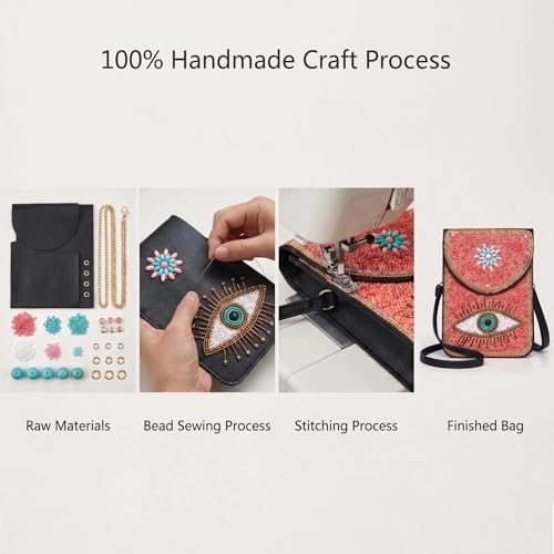 Small Crossbody Bags for Women, Cell Phone Shoulder Bag Boho Wallet Purse - color: Pink