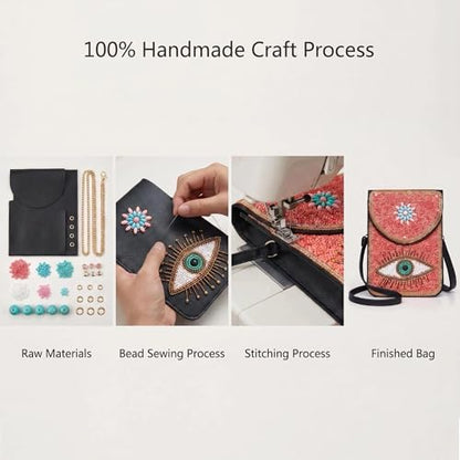 Small Crossbody Bags for Women, Cell Phone Shoulder Bag Boho Wallet Purse - color: Pink