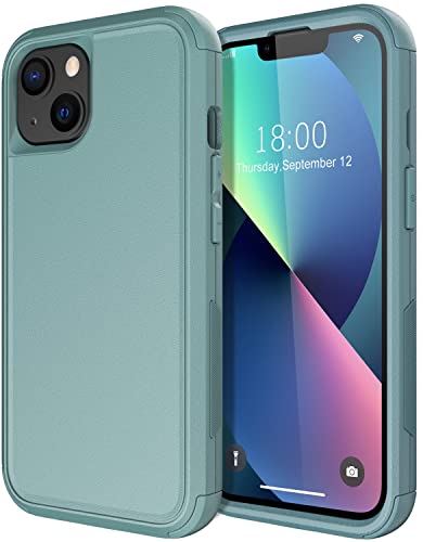 Diverbox for iPhone 13 Case [Shockproof] [Dropproof] [Dust-Proof],Heavy Duty Protection Phone Case Cover for Apple iPhone 13 (Pine Green) - color: 13-Pine Green