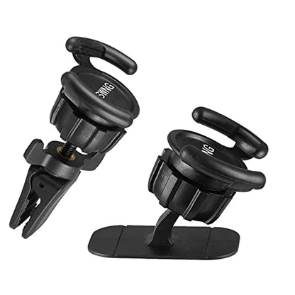 Universal Air Vent Car Mount and Dashboard Sticker Holder 360° Rotation Clip Car Mount Phone Holder with Adjustable Switch Lock for Smartphones GPS Navigation (2 Pack, Black)