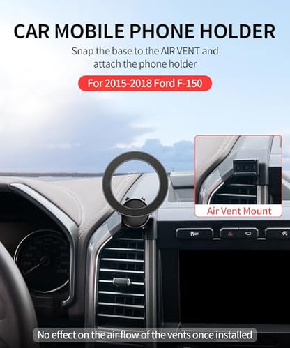 Car Phone Mount for 2015-2018 Ford F-150 Accessories, Magsafe Magnetic Clip - size: for 2015 2016 2017 2018 Ford F-150