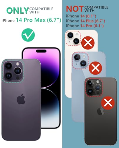 FNTCASE for iPhone 14 Pro Max Case, Built-in Screen Protector, Kickstand | 20FT Military-Grade Drop Protection, Anti-Slip Matte Textured, Rugged Heavy Duty Shockproof TPU Protective Cover - color: Orange