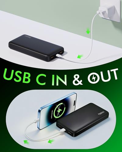 Miady 2-Pack Portable Charger PD 22.5W Power Bank 20000mAh Battery Pack | 74Wh丨Fast Charging丨3 Outputs 2 Inputs丨High Capacity丨Compatible with iPhone 17 iPad Android etc丨for Travel Camping丨Black+White - color: White+Black
