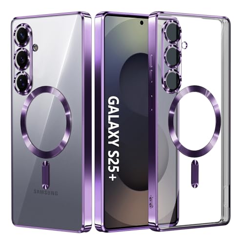 Hurgoer for Samsung Galaxy S25 Plus Case.Soft TPU Electroplated Frame Cover with Clear Back.Drop Tested Protective Full Body S24 Plus Case.Thin Light Slim【Not Magsafe】 (Deep Purple, S25/S24 Plus) - color: Deep Purple, size: S25/S24 Plus