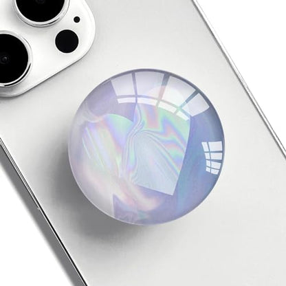 Clear Phone Grip with Expanding Kickstand,Cell Smartphones Collapsible Stand Purple Colorful Heart Design for Phone