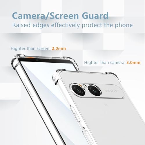 Anoowkoa Designed for Sony Xperia 10 VII Case.Anti Yellowing Clear Cover Phone Case + 2 Pack Sony 10 VII Screen Protector Tempered Glass.Military-Grade Shockproof.Ultra-Thin Drop-Proof and Ultra-Soft - color: Sony Xperia 10 VII