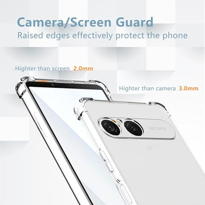 Anoowkoa Designed for Sony Xperia 10 VII Case.Anti Yellowing Clear Cover Phone Case + 2 Pack Sony 10 VII Screen Protector Tempered Glass.Military-Grade Shockproof.Ultra-Thin Drop-Proof and Ultra-Soft - color: Sony Xperia 10 VII