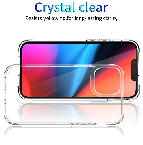 DEERLAMN Clear Case for iPhone 13/iPhone 14 6.1-Inch, Military Grade Drop Protection Anti-Scratch Transparent Ultra Slim Non-Yellowing Shockproof Protective Phone Cover - size: iPhone 13/14 6.1-Inch