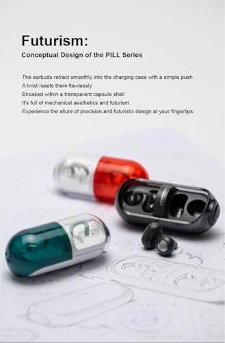 Moondrop Pill Open Ear Headphones Bluetooth 6.0 OWS Hanging Earphones IPX4 Open Ear Clip Wireless Earbuds Built-in AI ENC MD-0WS-003 (Black) - color: BLACK