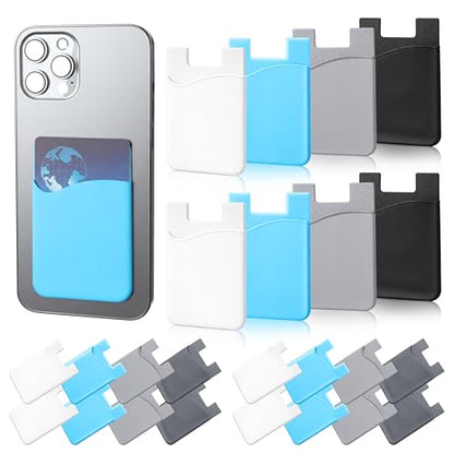 Frienda 24 Pcs Phone Card Holder Adhesive Silicone Wallet, Modern Color - color: Modern Colors