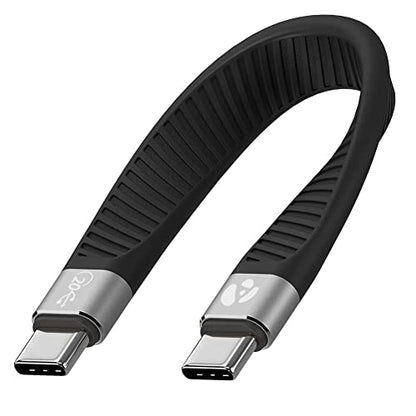 Short USB-C to USB-C Fast Charger Cable, 5 inch, 20 Gbps, 100W, Thunderbolt 3/4/5 & USB4 Compatible, for iPhone 15 & 16, iPad, MacBook, Samsung Galaxy, Tablets, Laptops - style: USB-C to C (20G, 100W)