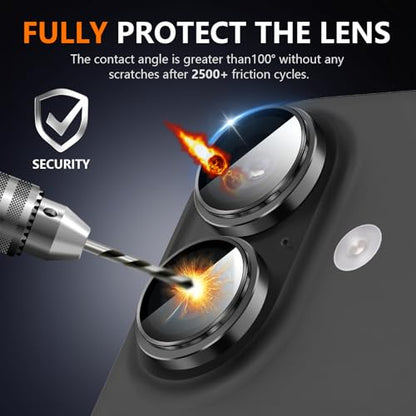 Suoman Camera Lens Protector for iPhone 16 /iPhone 16 Plus - color: Black*3