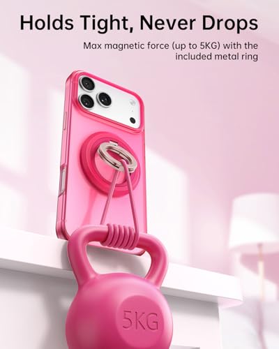 SYNCWIRE Magnetic Phone Ring Holder, for MagSafe Phone Grip Stand Kickstand - color: Berry Crush