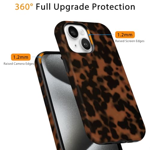 for iPhone 15/14/13 Case Tortoise Shell Cute Design | [Military Grade Protection], 8FT Drop Resistant Shockproof Heavy Duty Phone Case Cover Women Men for iPhone 15 /14/13 6.1” - size: iPhone 15/14/13