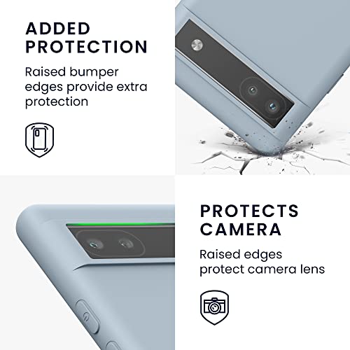kwmobile Case Compatible with Google Pixel 6a Case - Soft Slim Protective TPU Silicone Cover - Light Blue - color: light blue
