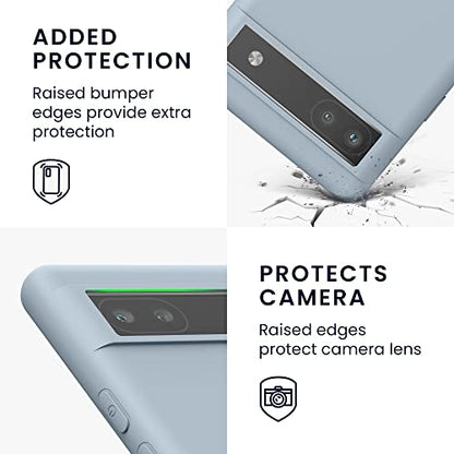 kwmobile Case Compatible with Google Pixel 6a Case - Soft Slim Protective TPU Silicone Cover - Light Blue - color: light blue