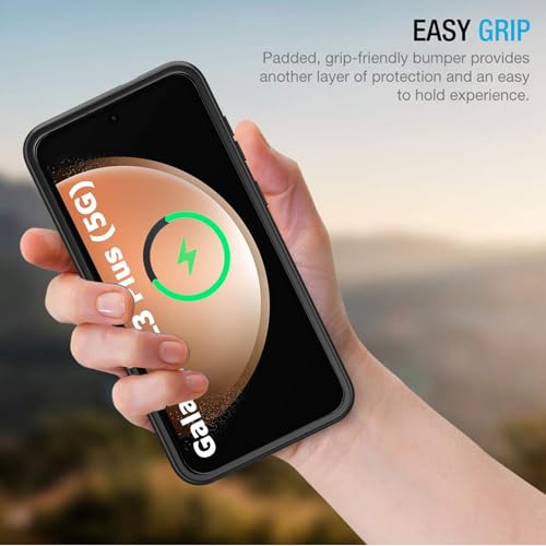 Battery Case for Galaxy S23 Plus, 12000mAh Portable Wireless Charging Case Supporting Carplay, Compatible with Galaxy S23 Plus (6.6 inch) Rechargeable Extended Battery Charger (Black) - size: Galaxy S23 Plus