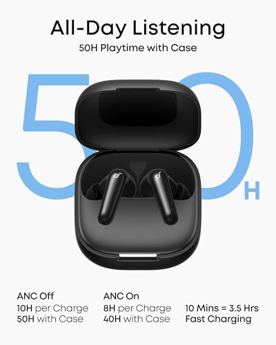 Soundcore P31i by Anker Translation Earbuds with Real-Time Adaptive ANC - color: Black