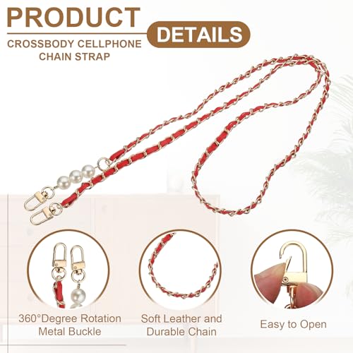 uxcell Phone Lanyard, Crossbody Cellphone Chain with Tether Tabs - color: Red