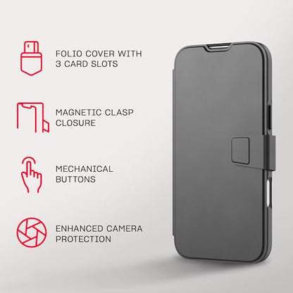 Tech21 EvoLite Wallet for iPhone 16 Pro Max 3 Card Slot Wallet - Impact Protection Case - in Black - color: Black, size: iPhone 16 Pro Max