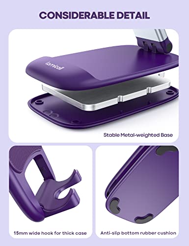 Lamicall Purple Phone Holder for Desk - Dark Purple Cellphone Stand - color: Dark Purple