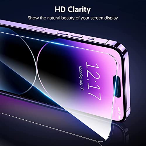 Fotbor for [3+3 Pack] iPhone 14 Pro Screen Protector with Camera Lens Protector, 9H Shatterproof Tempered Glass Film with Easy Installation Frame, HD Clear Sensitive Full Coverage 6.1 Inch - size: iPhone 14 Pro-6.1 inch