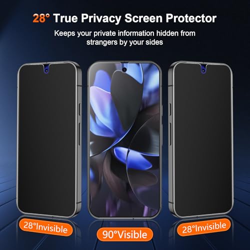 28 ° Matte Privacy TPU Screen Protector for Google Pixel 9 Pro - size: Pixel 9 Pro