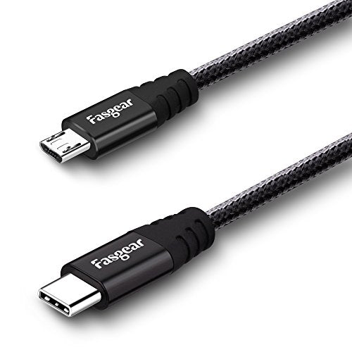 Fasgear USB C to Micro USB Cable, Black, 3ft - color: Black, size: 3ft