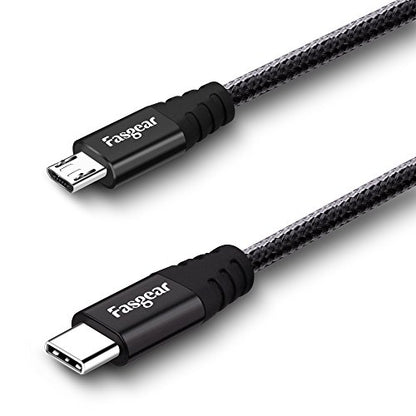 Fasgear USB C to Micro USB Cable, Black, 3ft - color: Black, size: 3ft