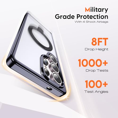 Clear Case for Samsung Galaxy S25 Ultra with Stand 6.9",Black - color: Black, size: Samsung Galaxy S25 Ultra