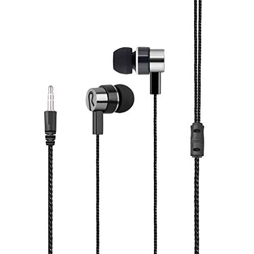 4 Pack Wired Earbuds 3.5MM 3 Pole Stereo Earphone in-Ear Headphone Without MIC 1Meter Braided Cord Headset for MP3 Cassette Recorder CD Player Music Phone Computer Laptop PC Tablet