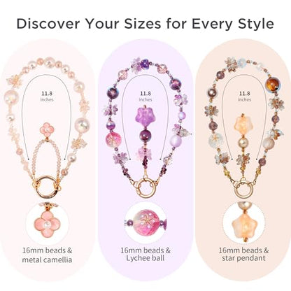 POSADINA Phone Charm for Women, Anti-Theft Phone Wrist Strap, Hands-Free & Detachable Cellphone Lanyard Chain with Tether Tab - color: Amethyst Glow