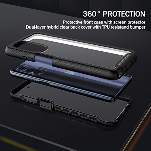 Compatible with Moto G Stylus 5G 2022 Case (Not Fit 2021 Version), Built in Screen Protector Full Body Shockproof Slim Fit Bumper Protective Phone Cover for G Stylus 5G 2022-Black/Clear - size: Moto G Stylus 5G (2022)