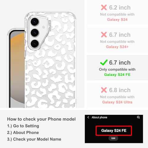 MOSNOVO Case for Samsung Galaxy S24 FE, [Buffertech 6.6ft Military-Grade Drop Protection] [Anti Peel Off Tech] Clear TPU Bumper Phone Case Cover Design - White Leopard Print - color: Clear - White Leopard Print, size: Samsung Galaxy S24 FE