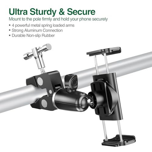 elitehood Swivel Tilt Phone Holder for Mic Stand Mount & Microphone Stand - style: Front Mount