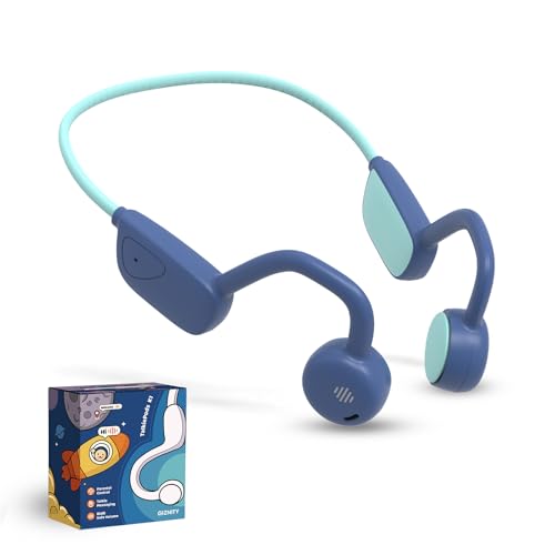 Kids Bluetooth Headphones, Air Conduction Open-Ear Headphones, Mic/Touch, 85dB Limit, Parental Control, Clear Audio, Lightweight, Rugged & Durable, IP54/20H, Earbuds for School/Travel - Blue - color: Blue
