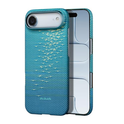 pitaka for iPhone Air Case with Caseless Touch Feeling, Glints of Gold - color: Lucid Blue