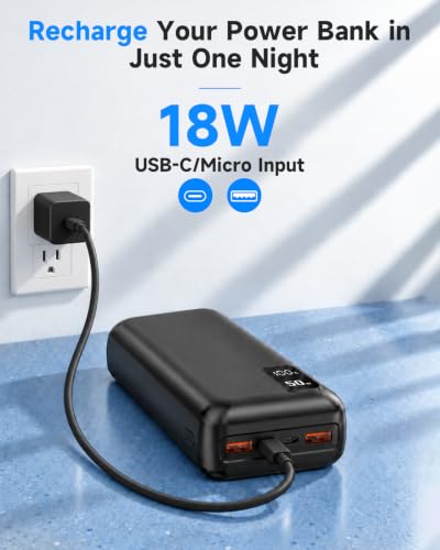 POIYTL 50000mAh Power Bank, Portable Charger 22.5W USB-C Battery Pack