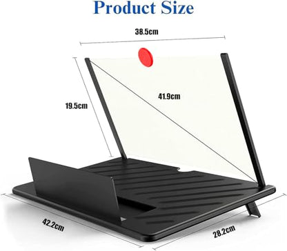 20 inch Screen Magnifier for Cell Phone – 3D HD Magnifing Screen Enlarger Projector for Movies Videos and Gaming – Foldable Phone Stand Holder with Screen Amplifier–Supports All Smartphones (Red-20‘’) - size: Red-20‘’
