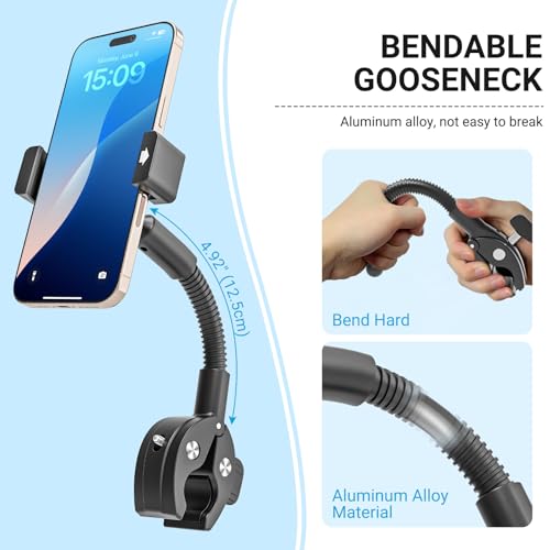 Metal Gooseneck Bike Phone Mount for Handlebar Fit 4.7-7" Smartphone