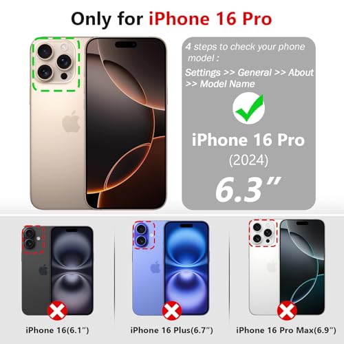 Varikke for iPhone 16 Pro - Case Wallet Magnetic Detachable, Black - color: (Standard) Black, size: iPhone 16 Pro 6.3"
