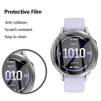 Anoowkoa 4 Pack Compatible with Garmin Venu 4/Gamin Venu 3S(41mm) Screen Protectors [Non-Glass] Premium Soft Film Full Coverage.High Definition.Scratch-resistant.drop-proof,Easy to install - color: Garmin Venu 4 41mm